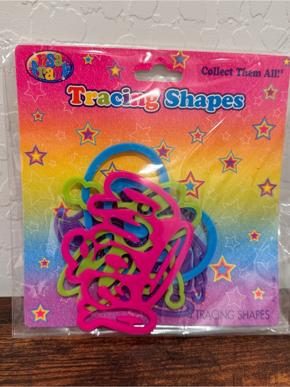 NIP Vintage Lisa Frank 4 Pack of Colorful Tracing Stencils Retro 90s